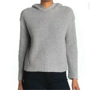 ABOUND Women's Grey Heather Ribbed Knit Hooded‎ Sweater Hoodie size small NEW
